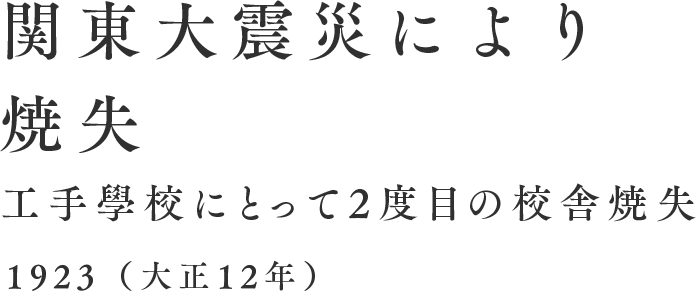 関東大震災により焼失